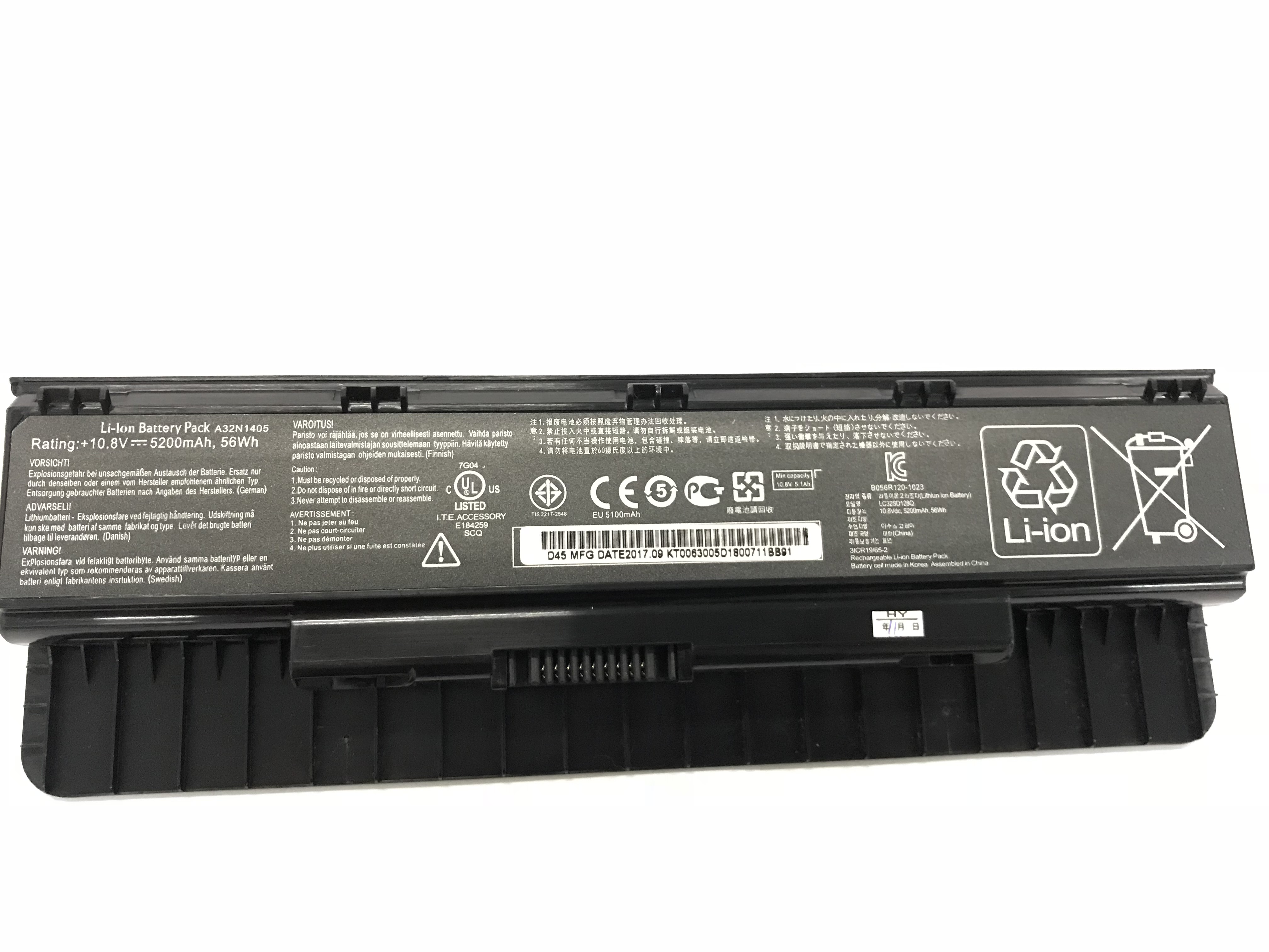 5200mAh 56Wh Asus G551 G551J G551JK Serie Batería