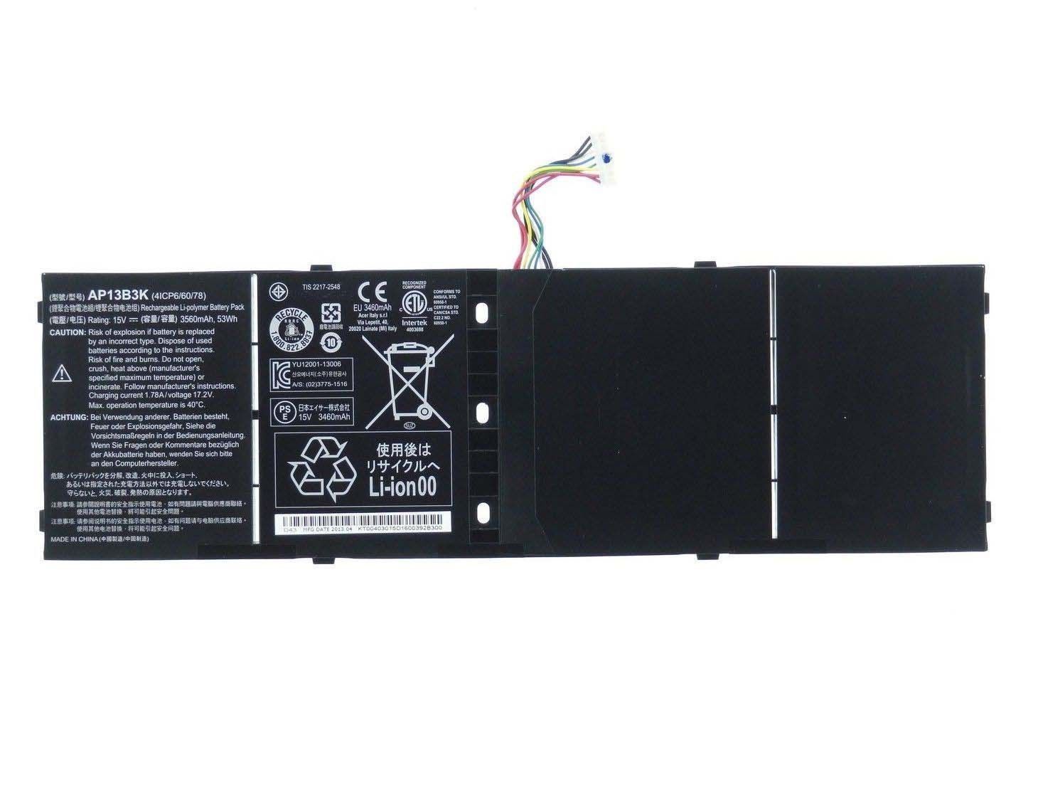 Original 53Wh 3560mAh Batería Acer Aspire R3-471T-359R - Haga un click en la imagen para cerrar